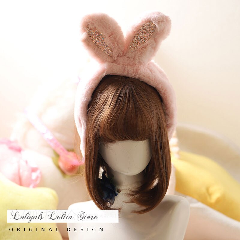 Sweet Winter Ear Muffs with Bunny Ear: pink