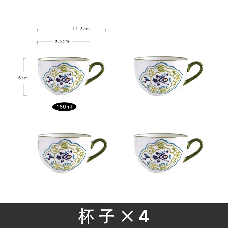 Hand-painted Japanese-style small fresh flower tea tea set fruit tea set afternoon tea retro literary tea cup teapot: C