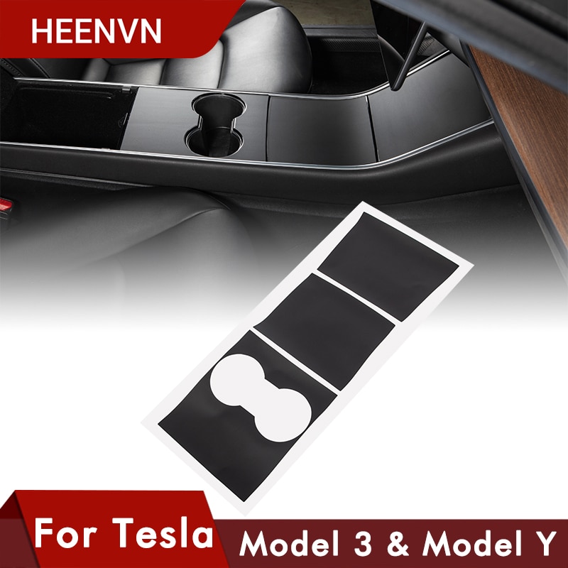 Heenvn Model3 Car Central Console Panel Sticker For Tesla Model Y 3 Accessories Upgraded Car Styling Protection Film 3pcs