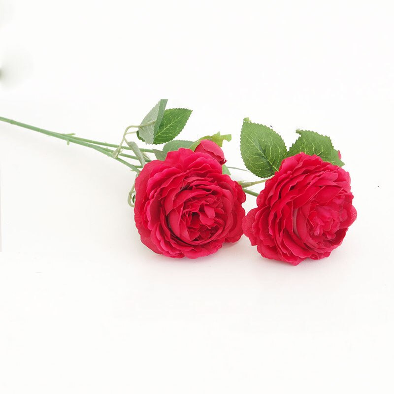 Zijde rose kunstmatige pioen roze bloemen kleine bud bruidsboeket home decoratie lange nep bloemen outdoor achtergrond decoratieve: 2