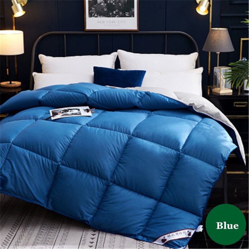 2kg Winter Thick Quilt Duvet 150*200cm For Man Woman Bed 100% Cotton Hotel Home Queen King Size warm 6 colors Quilt: Blue