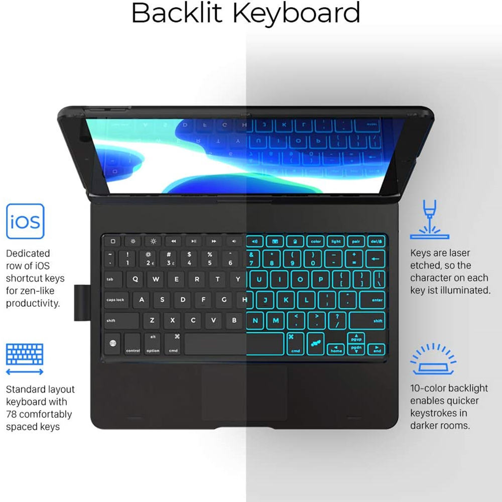 Magie Touchpad Tastatur Fall für iPad 5th 6th Gen Pro 9,7 Umdrehung Drahtlose Bluetooth Tastatur Swivel Abdeckung für iPad air1 2