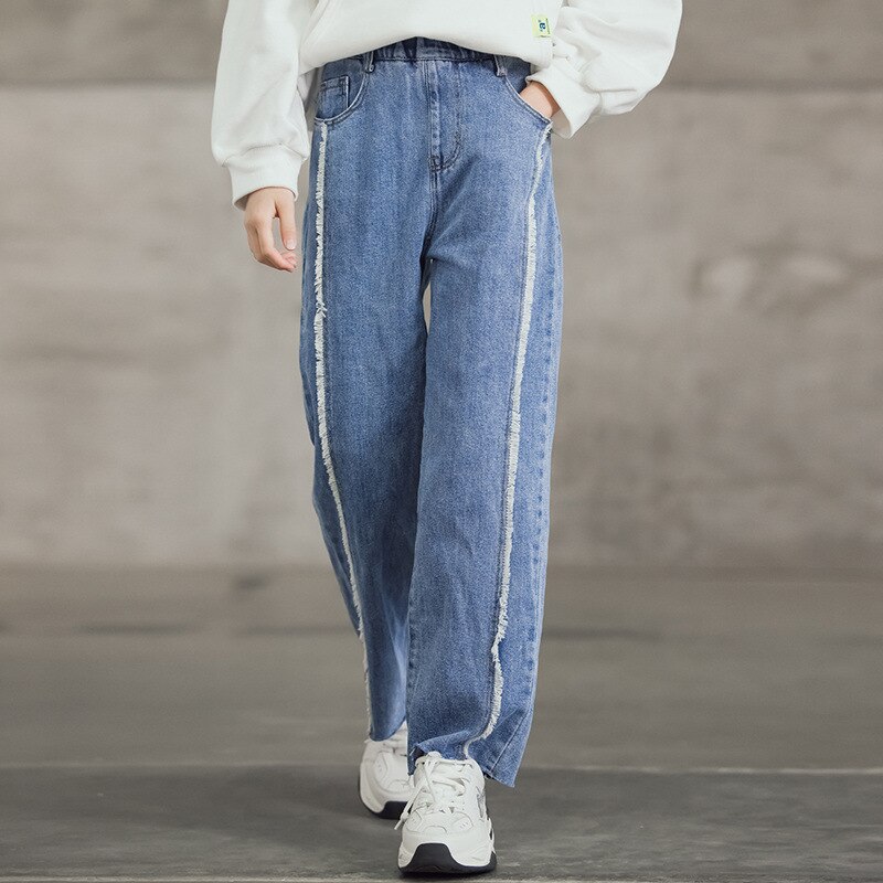 saferido Sports Pants for Men in Spring Summer New Striped Patchwork Loose Drawstring All-match Straight Pants Trend Casual Men Clothing