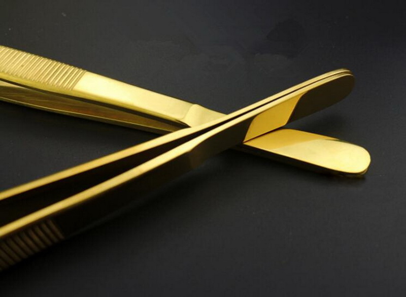 Pinzas de barra larga chapadas en oro de , pinzas decorativas para cóctel, soporte de herramientas, pinzas de hielo