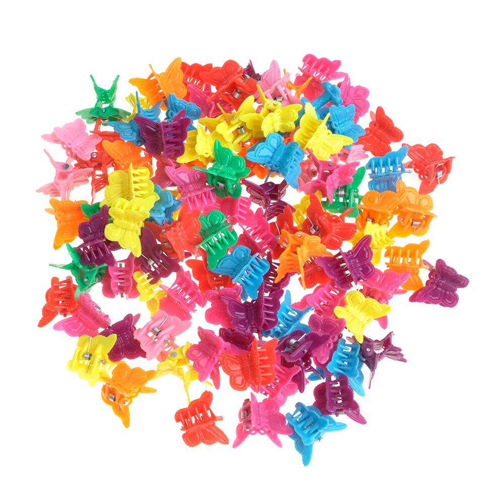 Hair Clips Mini Claw Clip Accessories For Girls 100Pcs Sunflower,Butterfly,Scallop,Square: HD