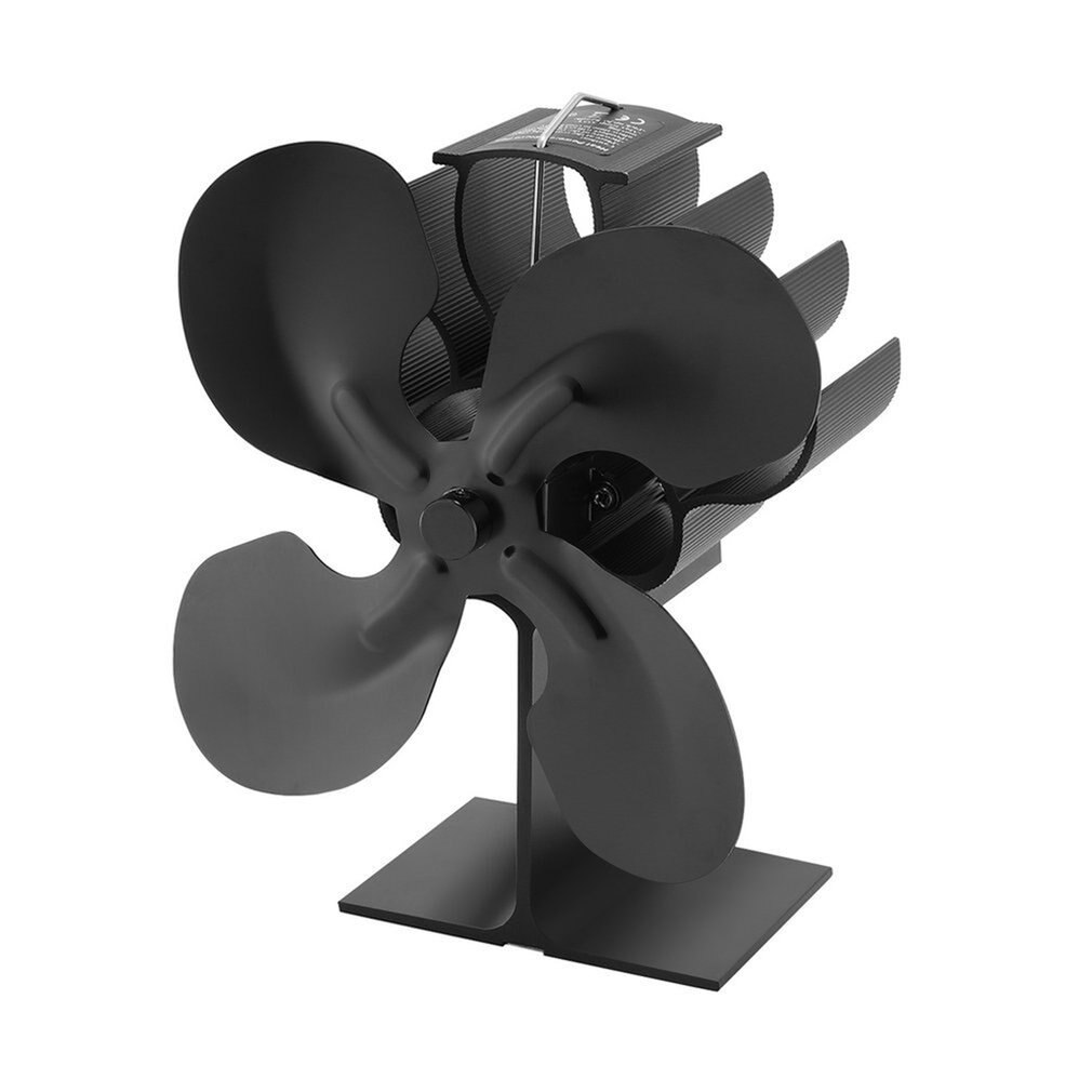 Premium Fireplace Thermodynamic Fan Alumina Fan Blade Ultra Quiet Warm Fireplace Fan Thermal Power Fan 4-Blade Stove Fan: 4 Blades Fan