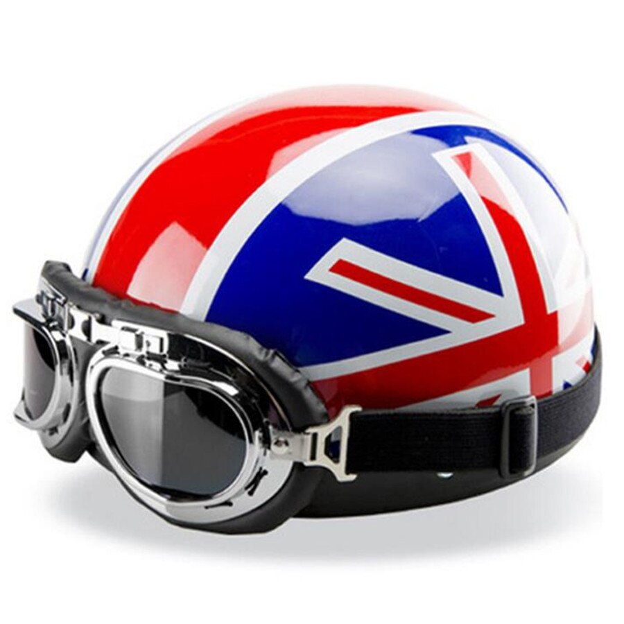 Mode Britse Union Jack Britse Motorhelm Elektrische Fiets Helmen Zomer Half Gezicht Modellen Helm Van Abs: Default Title