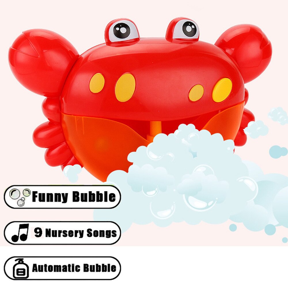 Bubble Machine Tub Grote Krab Automatische Bubble Maker Blower 9 Muziek Lied Bad Speelgoed MAR6