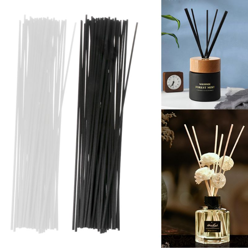 50Pcs 30cmx3mm Fiber Sticks Diffuser Aromatherapy Volatile Rod for Home Fragrance Diffuser
