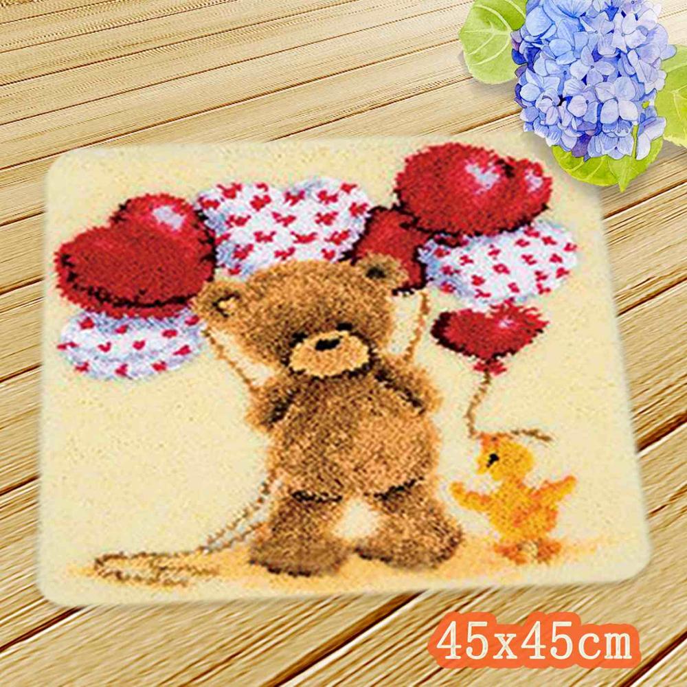 Knop Borduurwerk Kussen Dieren Klink Haak Kit Almofadas Diy Smyrna Knooppakket Klink Haak Kleed Bloemen Handwerken Mat: AZD130
