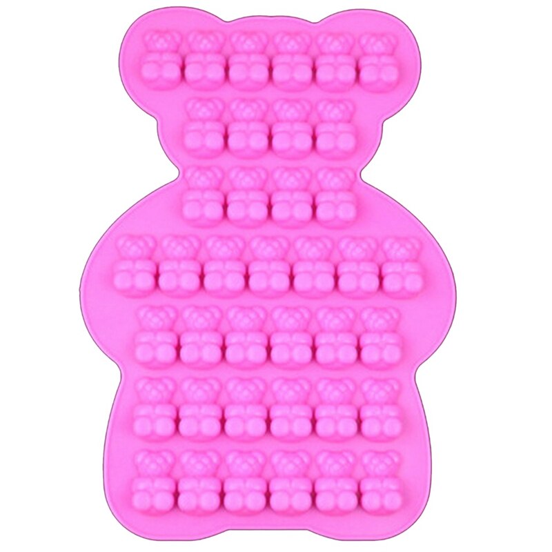 Specchio fai-da-te orso gommoso orso gommoso cristallo stampo epossidico torta da forno dolce a forma di orso quadrato di ghiaccio artigianato da forno a casa: rosa