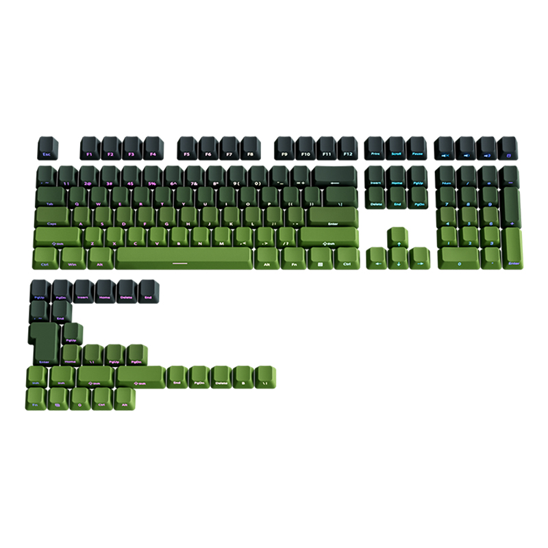 PBT Keycaps Side Print Keycap Set Double Shot Shine Through Custom Keycaps Cherry Profile For Mechanical Keyboard Keycap: green