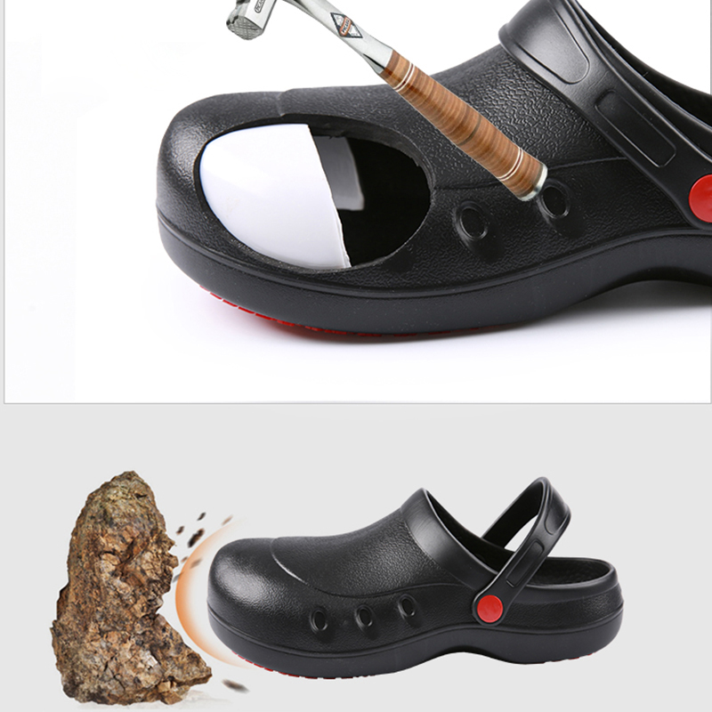 Zwart Anti-Collision Stalen Kop Chef Schoenen Kok Slippers Non-Slip Waterdichte Olie-Proof Hotel Restaurant Keuken werkschoenen