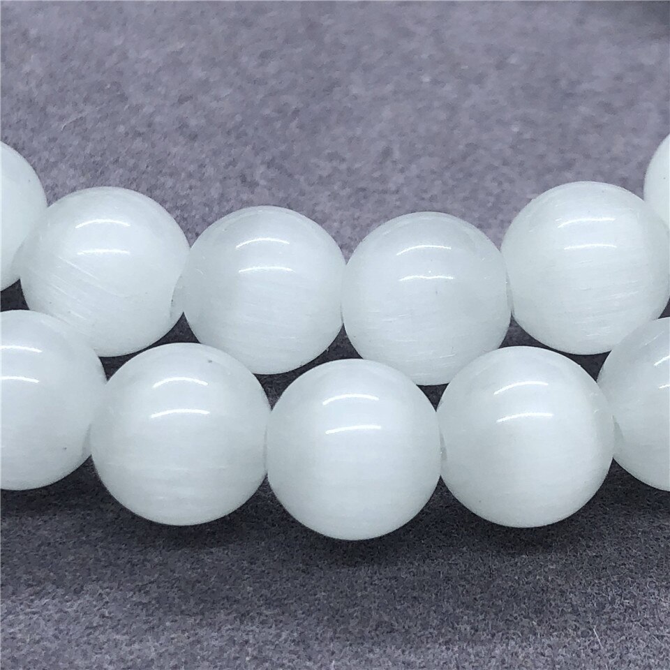 Witte kattenoog kralen armband voor vrouwen met 6-12mm hand ketting bedel