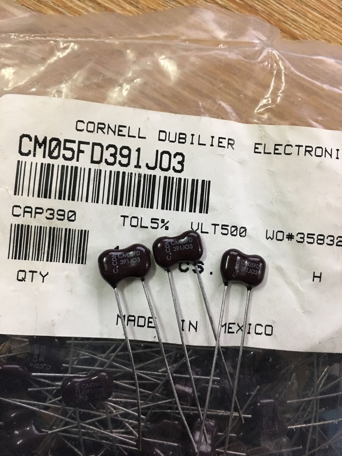 20PCS CDM Capacitor - 390pF 500V - 5% Tolerance - CM05FD391J03 - for Amplifiers