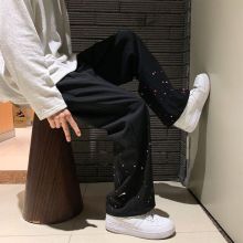 Net red sagging pants men's Korean loose wide leg casual suit pants