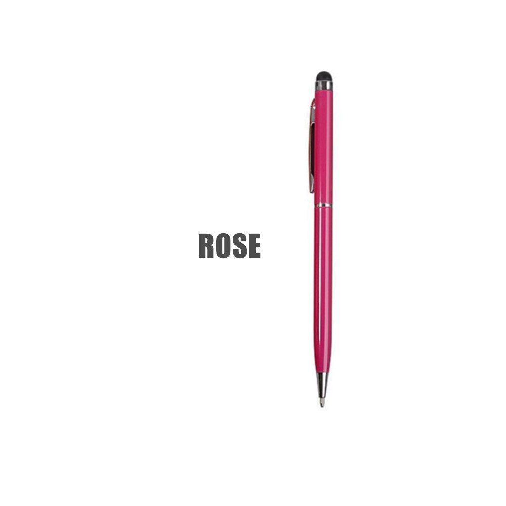 Colors Universal Touch Pen 2 in 1 Stylus Drawing Pens Screen Capacitive Screen Caneta for Tablet Phone Pencil Accessories: Rose