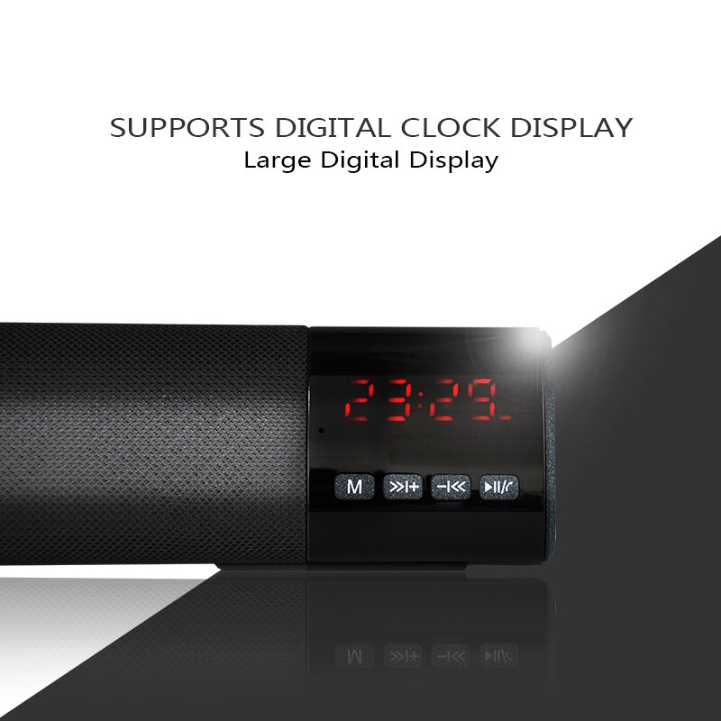 M & J 10W HIFI altavoz inalámbrico portátil con Bluetooth estéreo barra TF USB FM 3D Surround Subwoofer columna para computadora TV teléfono