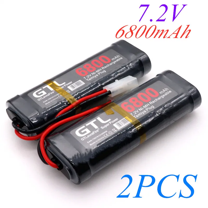 Neue 7,2 V Batterie 6800 mAh NiMH Batterie Pack RC Auto Lkw Bugibot Tank ni mh Batterias Grau Abendessen netzteil: Grau