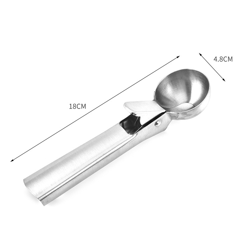 Solid Stainless Steel Ice Cream Scoop Cookie Scoop With Easy Trigger Dipper For Fruits Cookie Dough And Water Melon Spoon