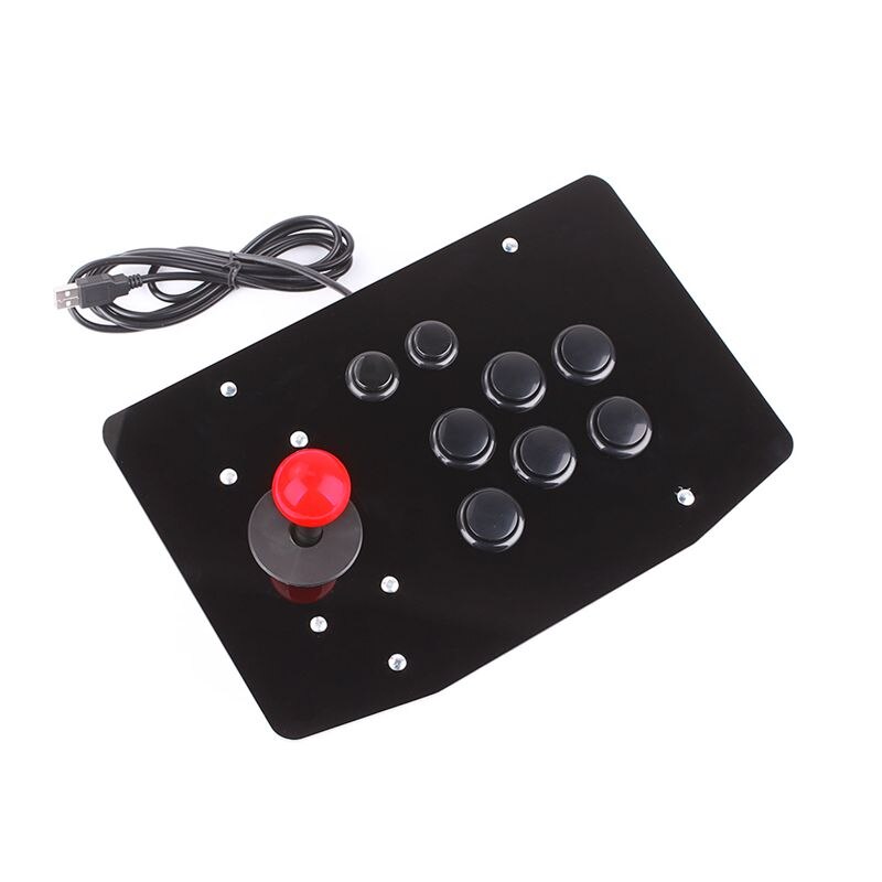 Acryl Nul Vertraging Arcade Fighting Stick Usb Bedrade Computer Gaming Joystick Game Rocker Controller Met 8 Knoppen Voor Pc Desktop