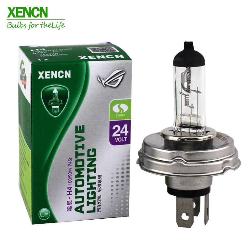 Xencn  h4 p45t 24v 100/90w 3200k klare serier offroad standard lastbil forlygter halogenpære autolamper 2 stk
