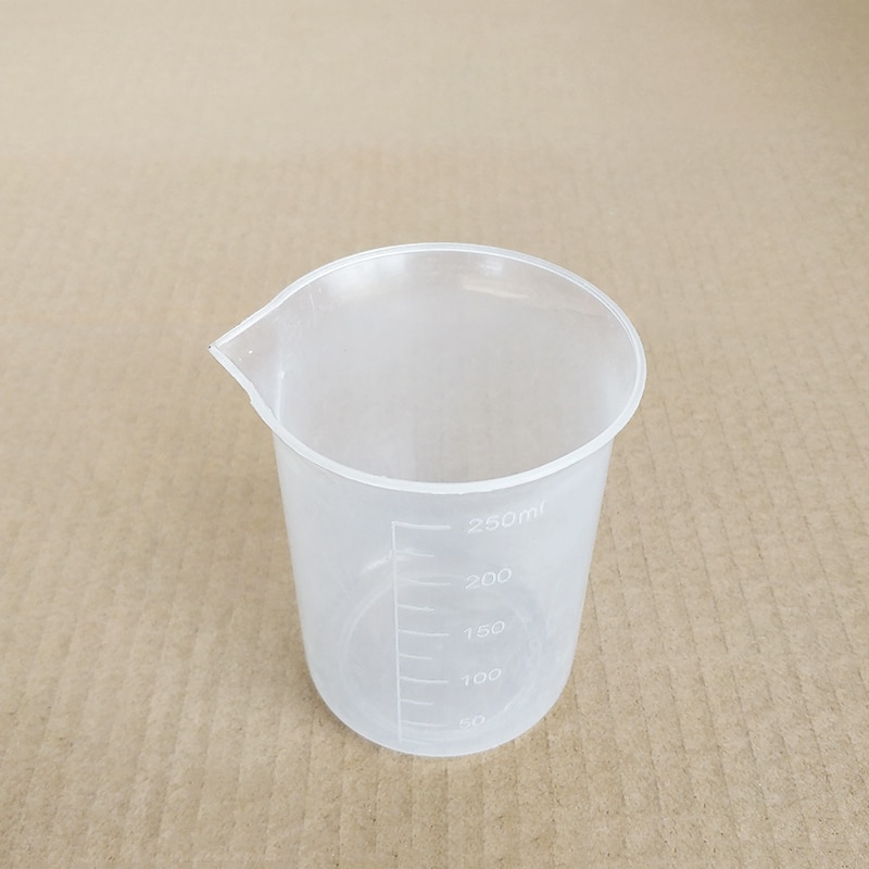 3pcs Plastic beaker in low form ,Capacity 250ml,Plastic measuring cup,Laboratory plastic beaker