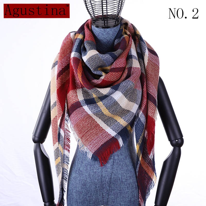 Vrouwen Plaid Sjaal Winter Kasjmier Tartans Sjaal Poncho Driehoek Sjaals Luxe Capes Pashmina Dames Sjaals Womens Shaws