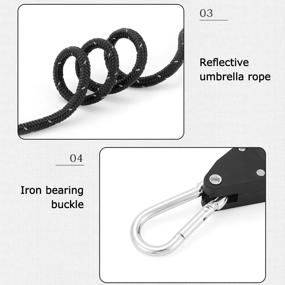 1-10 pz 4M 4MM tendicinghia da campeggio tendicinghia a cricchetto tenda da campeggio tenda da suola regolabile corda del vento gancio puleggia attrezzi da campeggio