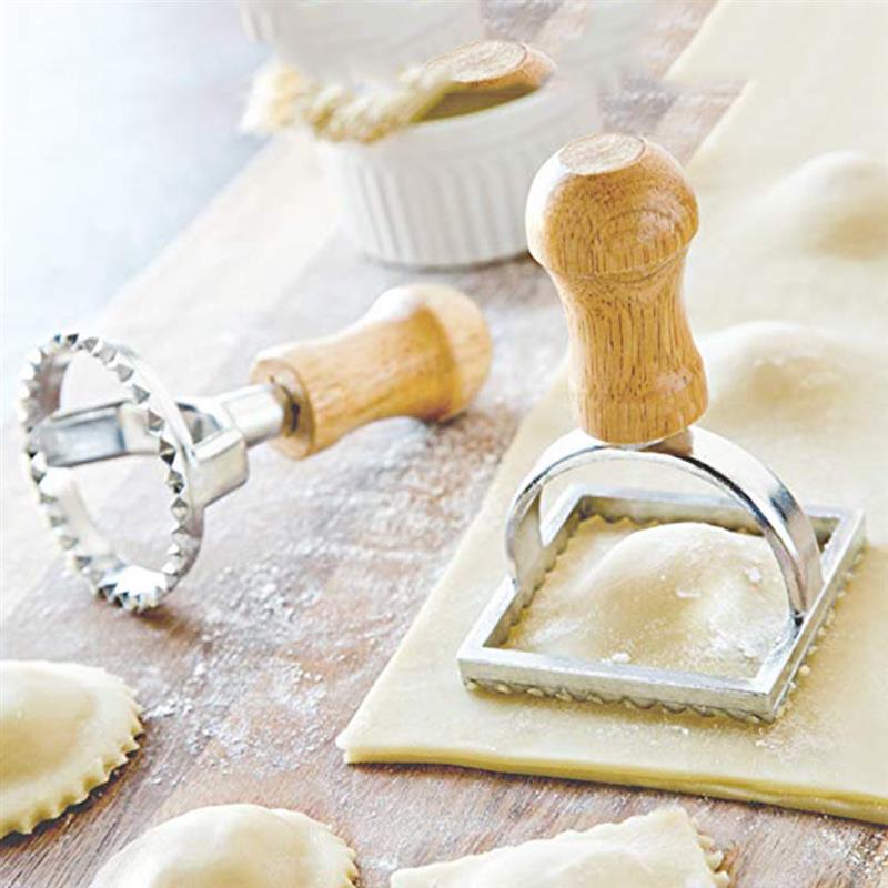 Firkantet rund ravioli stempel pasta skærer lav ravioli derhjemme wienerbrød ravioli maker formpresse køkken pasta form værktøj