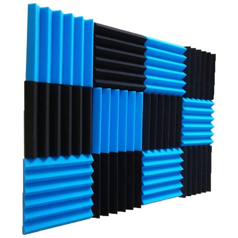 12 stk akustisk panel studio lydisolert skum kile flis brannsikker studio skum lyd kiler 5 x 30 x 30cm