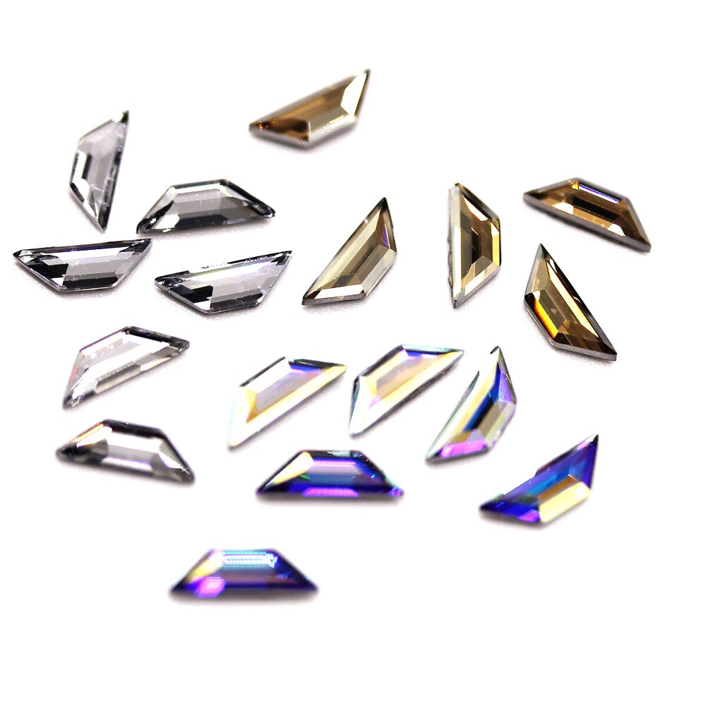 Warovsky-piedras para decoración de uñas, 20 Uds., Multicolor, trapecio 3D Strass 2772, gemas, diamantes de imitación, joyería para uñas