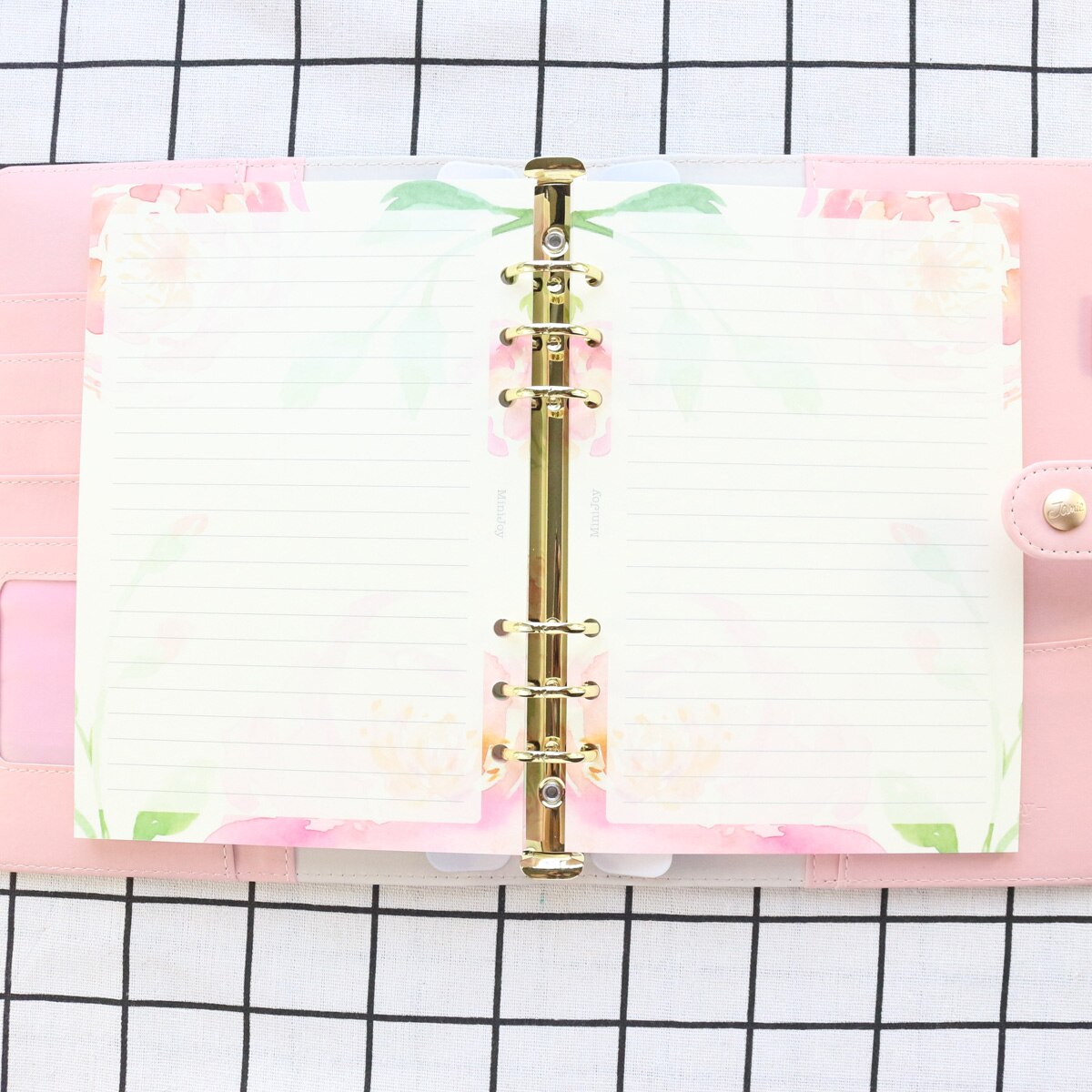 Domikee cute candy flower 6 holes filling inner paper sheets for binder spiral notebooks stationery:line daily planner A6A5