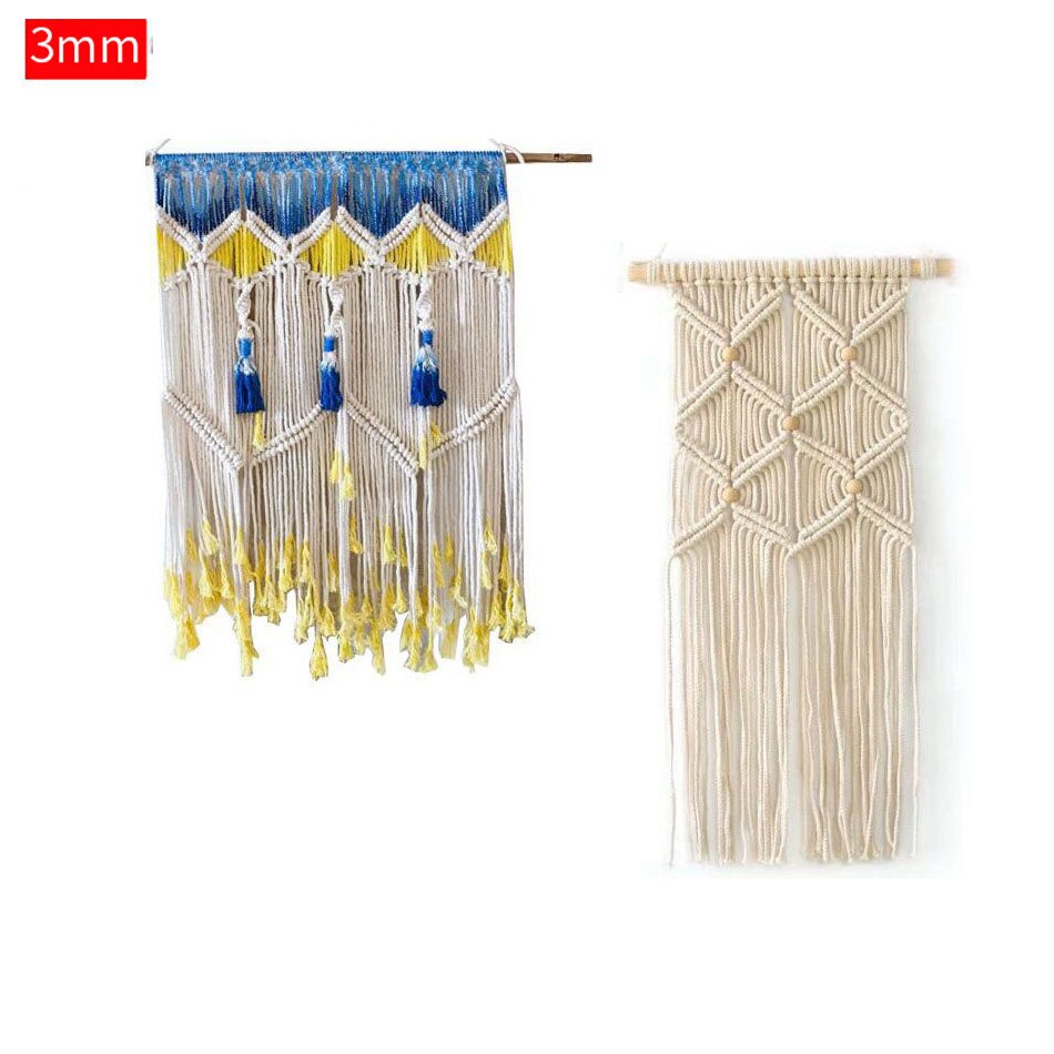 1mm 2mm 3mm 4mm 5mm DIY Macrame Cord Cotton Cord Rope String silk Ribbon Craft Sewing Beige Braided Twisted Wedding Party Decor