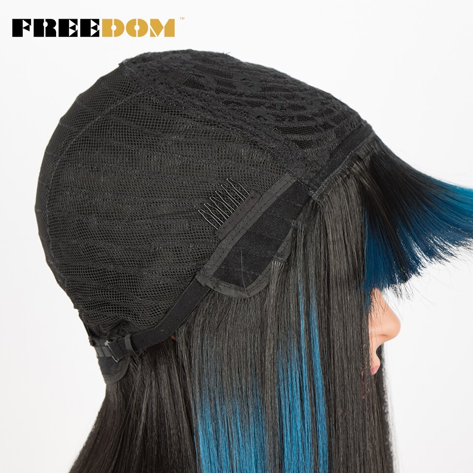 Vrijheid Womens Synthetische Bob Pruiken 12 Inch Blonde Pruik Korte Rechte Haar Pruik Hittebestendige 613 Rood Blauw Kleur Cosplay pruik