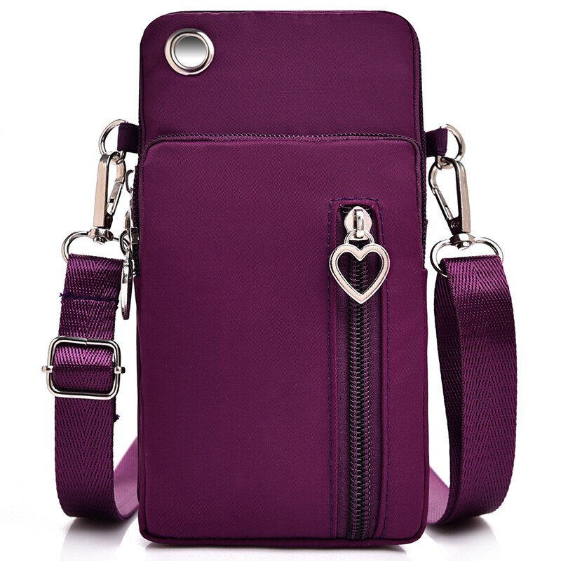 Universal Running Bag for Card Mini Shoulder Bag Multi-Function Mobile Phone Bag Outdoor Shoulder Cover Phone Pouch Pocket: Burgundy