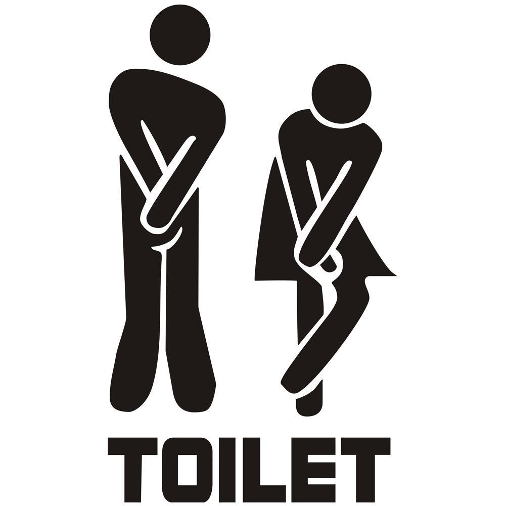 Funny Toilet Wall/Door Stickers Bathroom Decoration Waterproof Decals Vinyl Wallpaper Poster Home Decor The Wall O E0O8