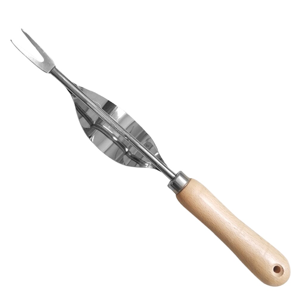 Wood Handle Stainless Steel Garden Weeder Hand Weeding Removal Cutter Dandelion Puller Tools Multifunction Weeder Transplant