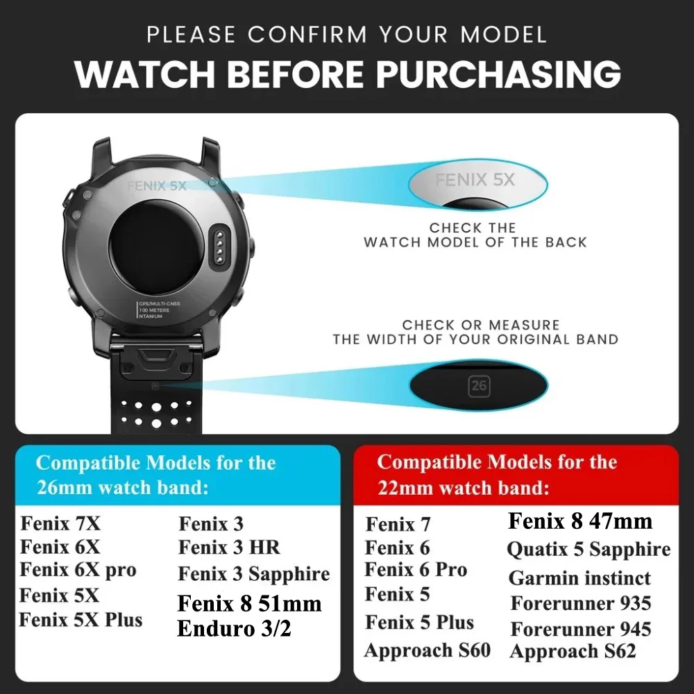 Bracelet en acier inoxydable pour Garmin Fenix 8 7 Pro 7X 6X 5X 8X Plus, bracelet métallique pour Garmin Tactix 8 9 7 Epix Pro QuickFit