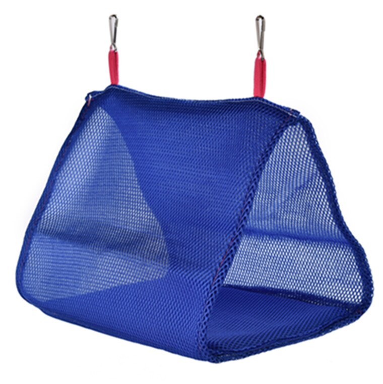 Soft Mesh Breathable Bird Parrot Solid Hammock Birds Hammocks Hanging Cage Pet Hut Nest House Bird Swing Toys Supplies Jaulas: Blue / L