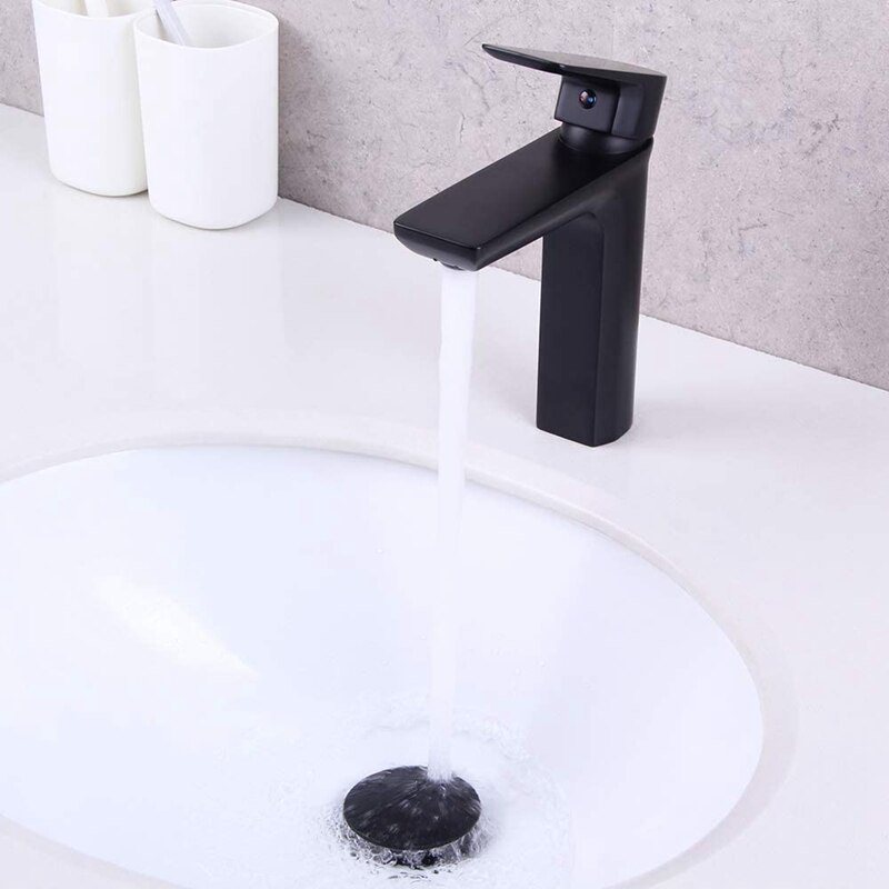 Matte Black Bathroom Basin Drain Brass Sink Waste Black Popup Bath Sink Drain Kit Without Overflow Hole