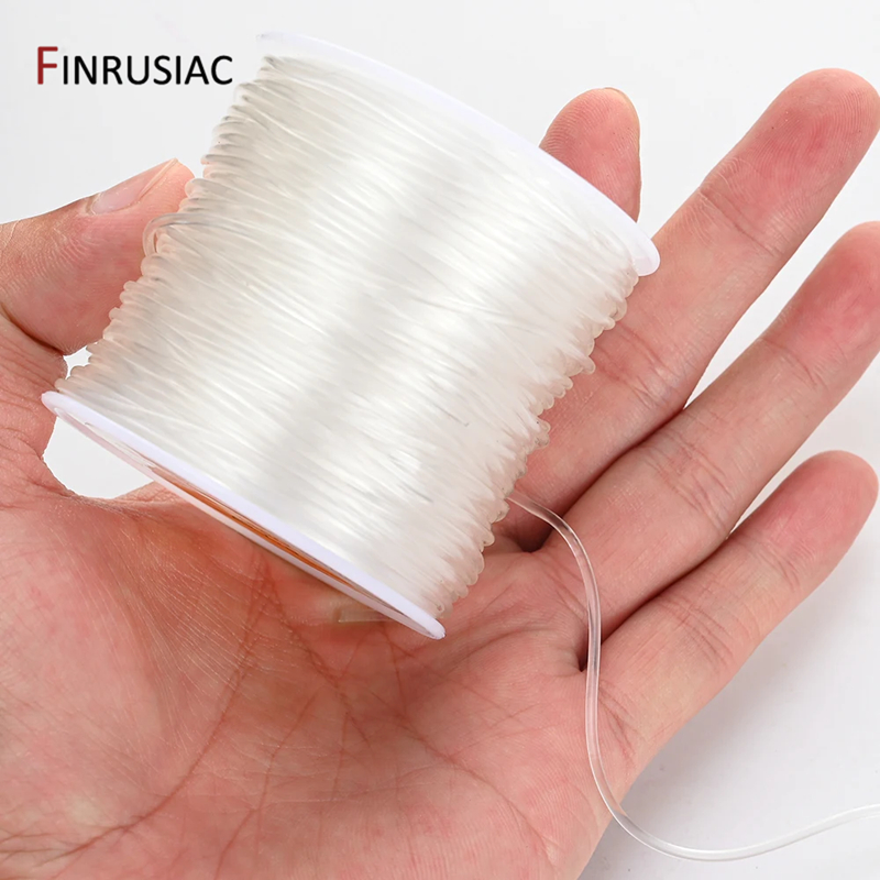 0.4-1.0mm cabo elástico corda de cristal transparente linha elástica para fazer jóias, diy pulseira colar frisado acessórios