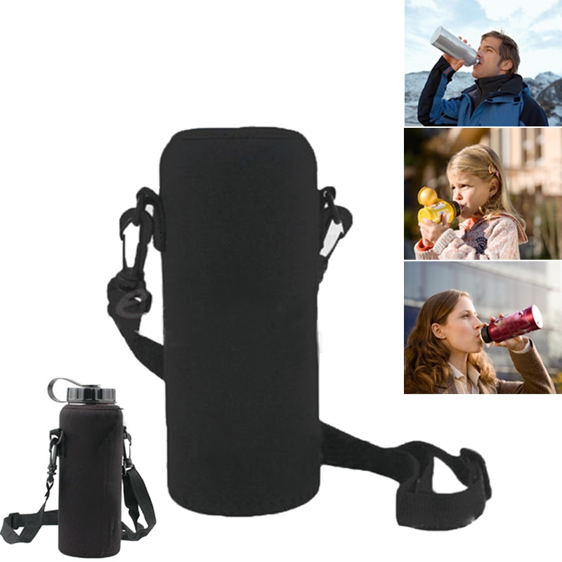 750 ml Neopren Wasser Sport Flasche Schulter Träger Isolierte Abdeckung Tasche Halfter Gurt Reise Isolator Ärmel Tasche fallen