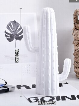 Ornement de Cactus doré ou blanc de style nordique | Décor de maison en résine belle Figure de Catcus plante de Simulation faite à la main pour maison et magasin: WHITE F