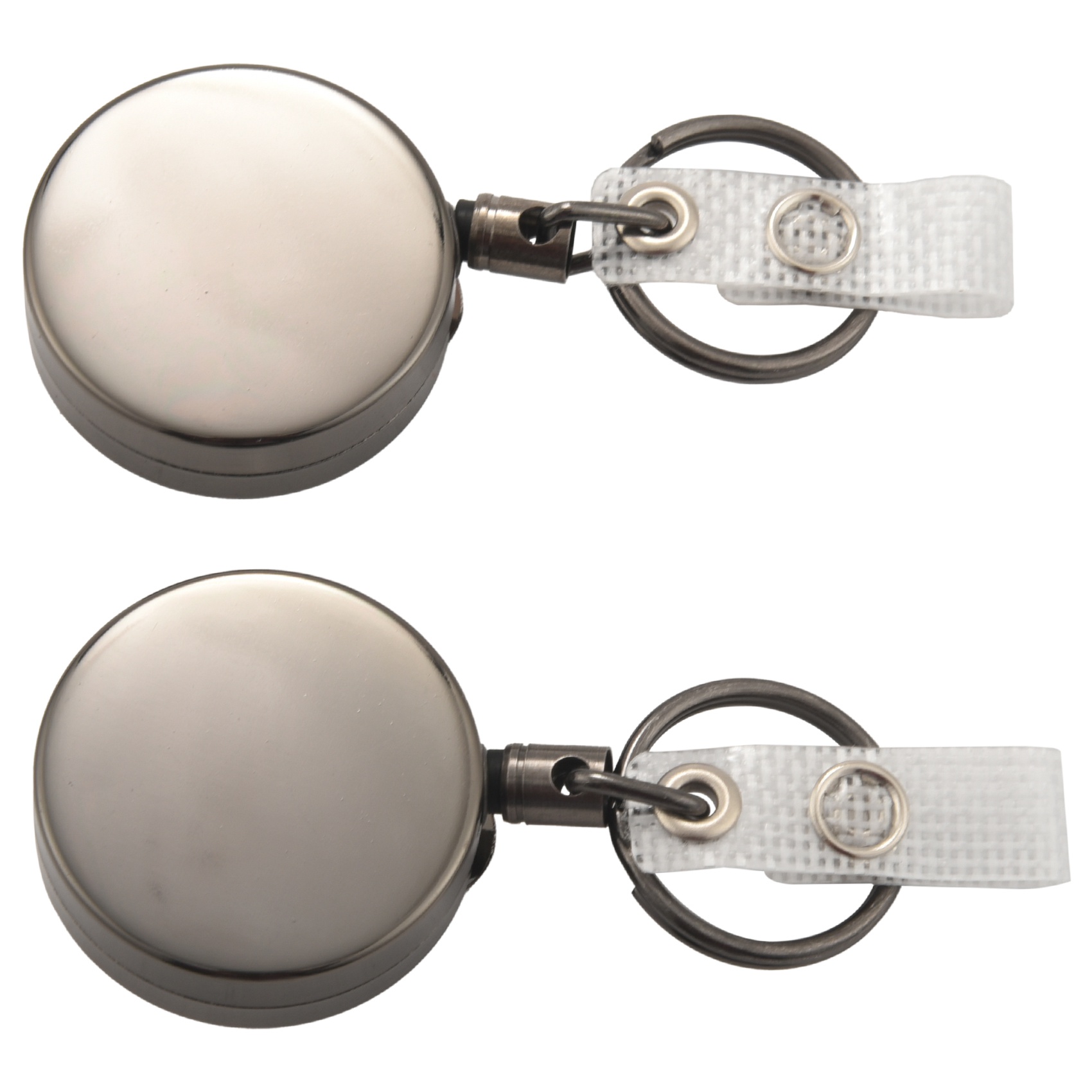 2 Pack Heavy Duty zwijany uchwyt na identyfikator kołowrotka, metalowy uchwyt na identyfikator z zaczepem na pasek brelok na etykieta z imieniem brelok czarny