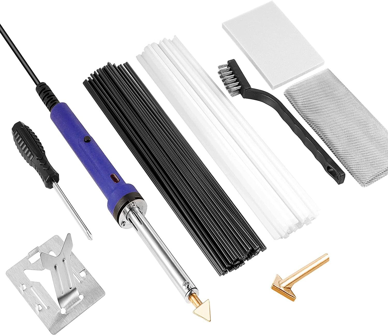 2022 Electric Soldering Iron Set Kit with Plastic Handle Flat Tip for Car Bumper Repair Crack Repair Spatula Smoothing Tool