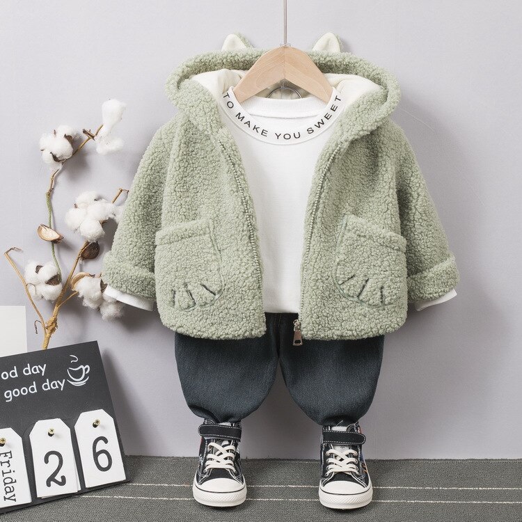 Manteau en peluche pour garçon, vêtements d'hiver, automne et hiver, Style étranger, vêtements pour enfants, veste pour bébé