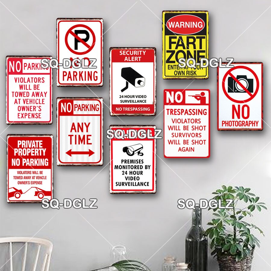 [SQ-DGLZ] Sicherheit Metall Zeichen Bar Zauberstab Dekor Zinn Zeichen Jahrgang Wohnkultur Malerei Plaketten Nein Parken Kunst Tafel Poster