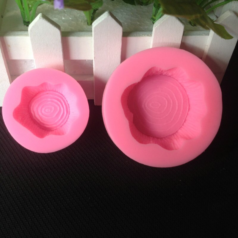 2PCS/ Set Craft Cake Molds Tree Stump DIY Tree Shape Silicone Mold For Fondant Baking Mold Bake Ware Soap Sugar Decoration Tool: pink