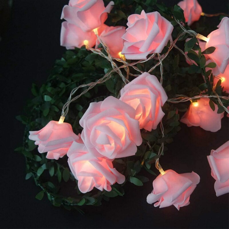 3m LED Rose Schnur Lichter Licht Dekoration für Valentinstag Hochzeit Mädchen Herz Zimmer Garten Nachtlicht Glühwürmchen lichter Dekor: Rosa Rose / 3m 20 leds